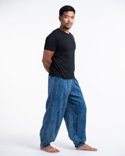 Men's Stone Washed Cotton Pants in Indigo