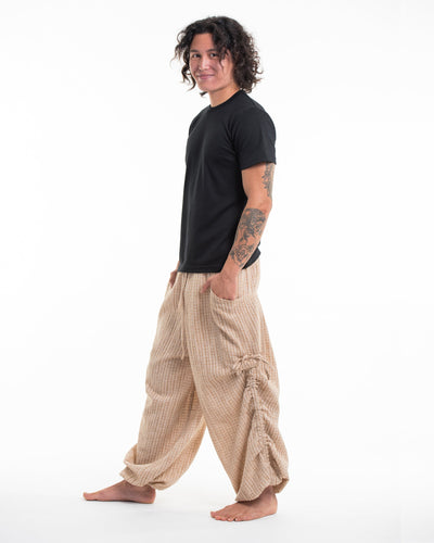 Men's Ribbed Tencel Cotton Blend Pants in Beige