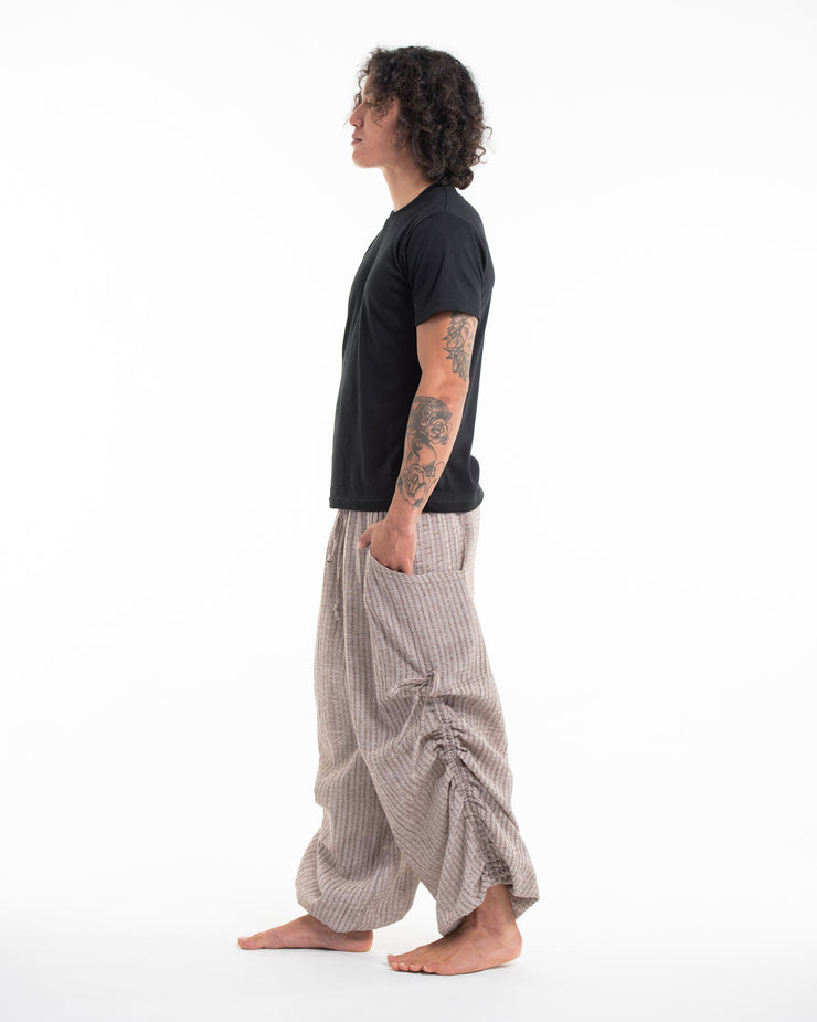 Men's Ribbed Tencel Cotton Blend Pants in Brown