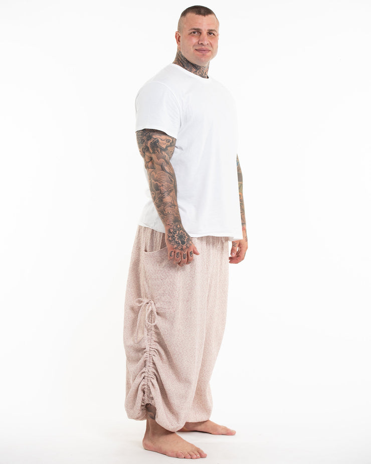 Plus Size Men's Ribbed Cotton Pants in Pink