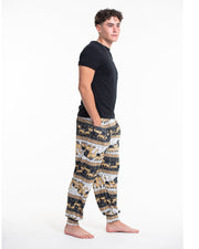 ULTRA SOFT Eco-Friendly Elephant Print Men Harem Pants in Gray