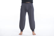 Cotton Men Harem Pants in Solid Gray