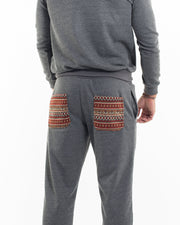 Men's Terry Pants with Tribal Pockets in Black (Size M - XL)