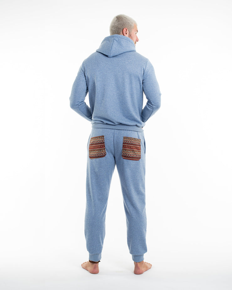 Men's Terry Pants with Tribal Pockets in Light Blue (Size M - XL)