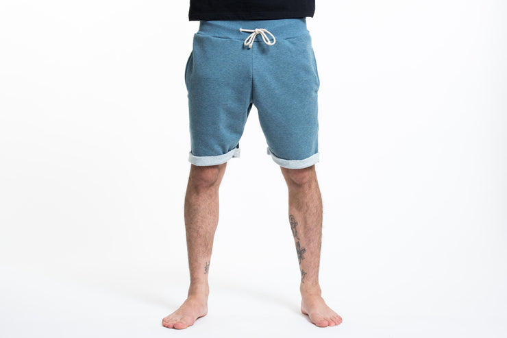 Men's Terry Shorts with Aztec Pockets in Blue