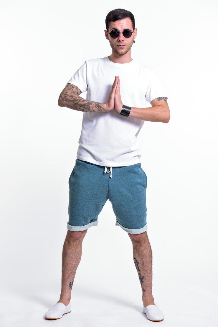 Men's Terry Shorts with Aztec Pockets in Blue