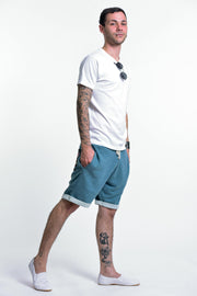 Men's Terry Shorts with Aztec Pockets in Blue