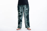 Tie Dye Drawstring Men's Yoga Massage Pants in Dark Teal