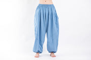 Genie Women's Cotton Harem Pants in Light Blue