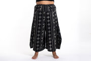 Plus Size Diamonds Women's Cotton Palazzo Pants in Black