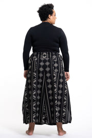 Plus Size Diamonds Women's Cotton Palazzo Pants in Black