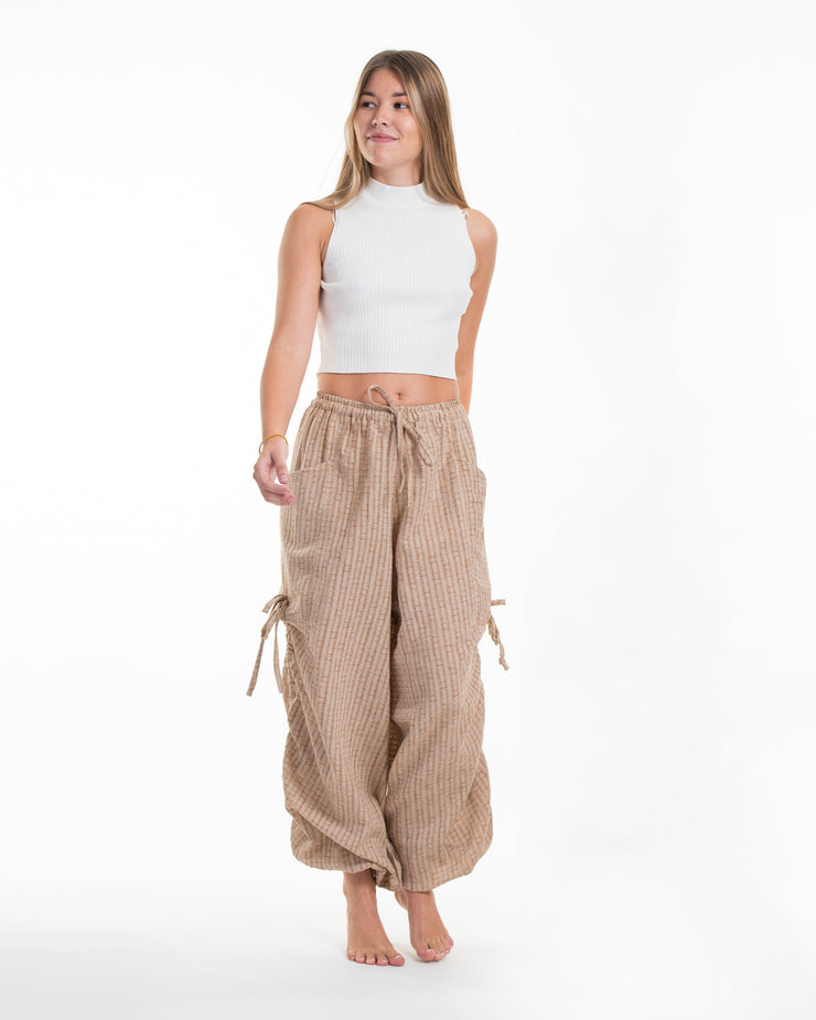 Women's Ribbed Tencel Cotton Blend Pants in Beige