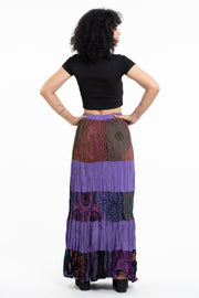 Patchwork Long Skirt in Purple