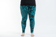 Plus Size Oval Swirls Tie Dye Cotton Leggings in Blue