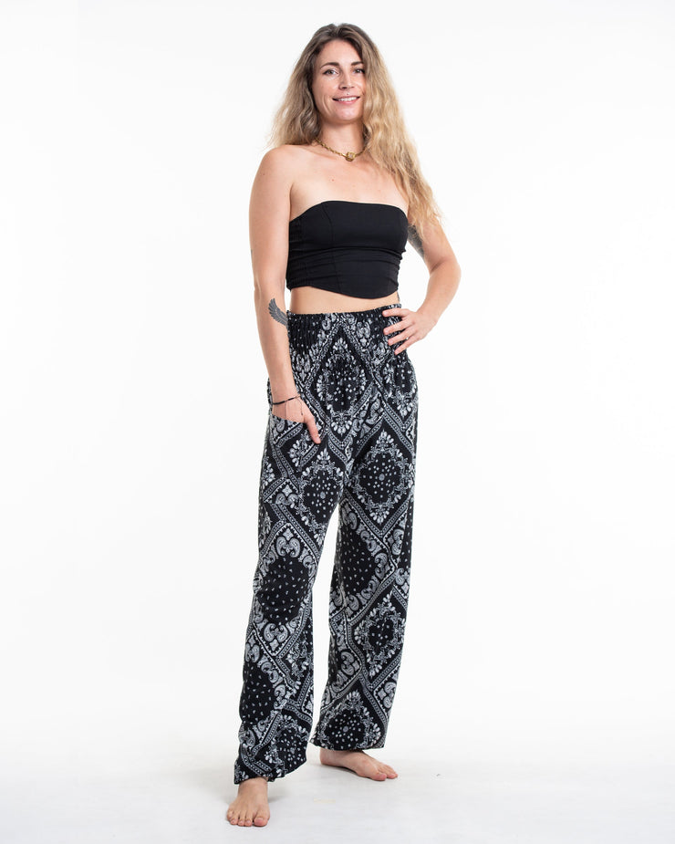 Patchwork Paisley Tall Harem Pants in Black