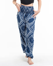 Patchwork Paisley Tall Harem Pants in Navy