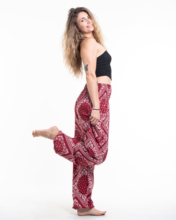 Patchwork Paisley Tall Harem Pants in Red