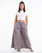 Women's Linen Cotton Blend Palazzo Pants in Purple