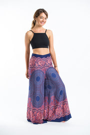 Geometric Mandalas Palazzo Style Harem Pants in Blue