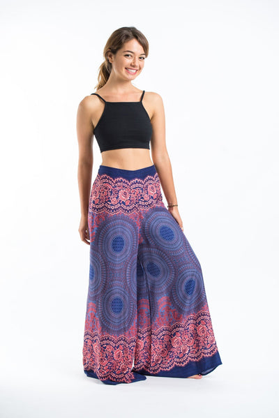 Geometric Mandalas Palazzo Style Harem Pants in Blue