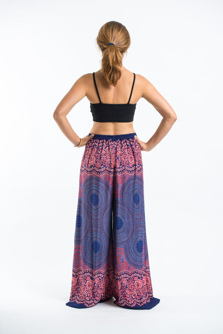 Geometric Mandalas Palazzo Style Harem Pants in Blue