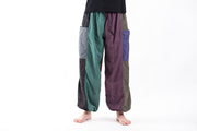 Men's Drawstring Patchwork Pinstripes Cotton Pants