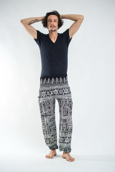 Tribal Prints Men's Harem Pants in Black