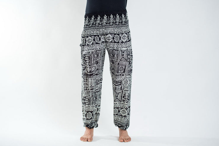 Tribal Prints Men's Harem Pants in Black