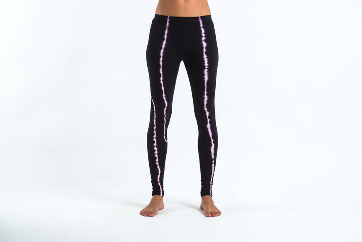 Black Tie Dye Cotton Leggings in Electra Pink