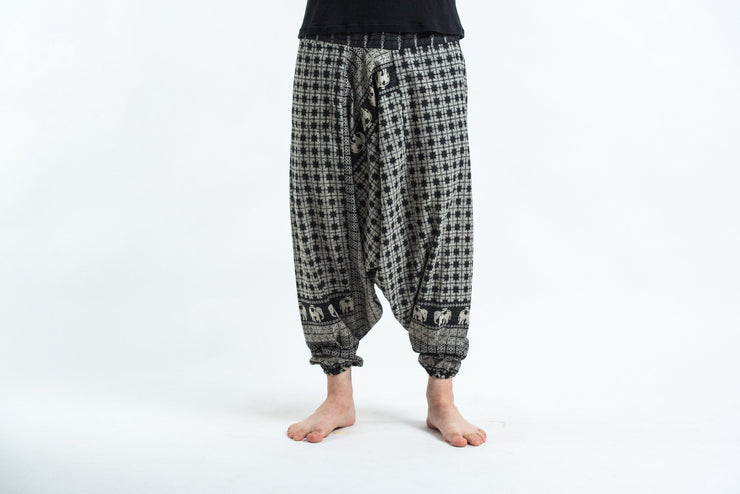 Hill Tribe Elephant Men's Elephant Pants in Black