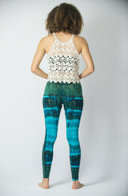 Patch Dye Tie Dye Cotton Leggings in Blue