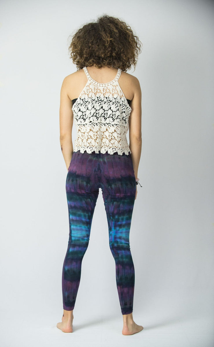 Patch Dye Tie Dye Cotton Leggings in Indigo