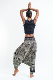 Tribal Prints 2-in-1 Jumpsuit Harem Pants in Black