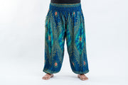 Plus Size Peacock Eye Women's Harem Pants in Turquoise