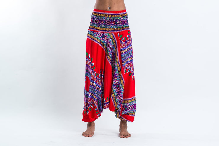 Dashiki Prints 2-in-1 Jumpsuit Harem Pants in Red