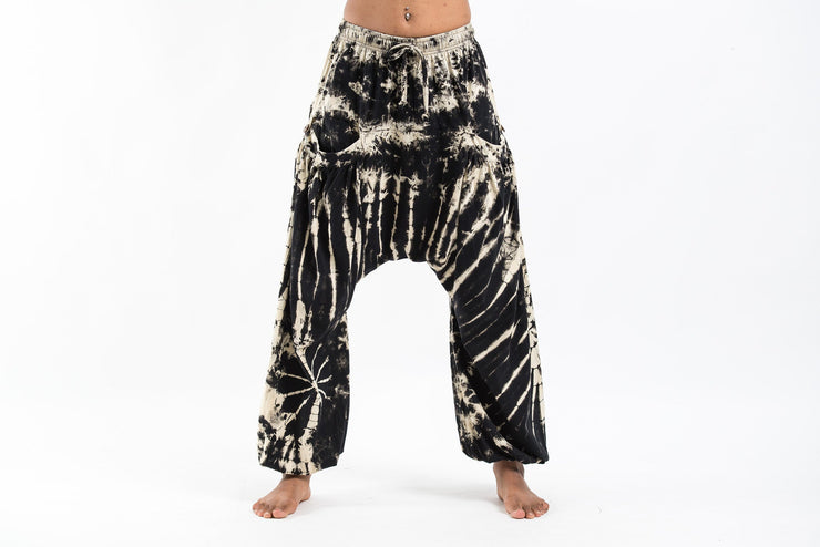 Tie Dye Cotton Women Harem Pants in Black White