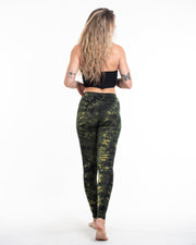 Shatter Tie Dye Cotton Leggings in Green