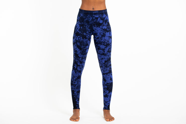 Shatter Tie Dye Cotton Leggings in Indigo