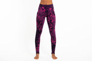 Shatter Tie Dye Cotton Leggings in Magenta