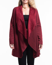 Fleece Cardigan in Red