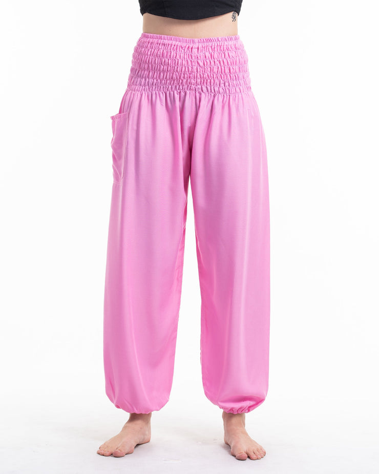 Solid Color Women's Harem Pants in Light Pink