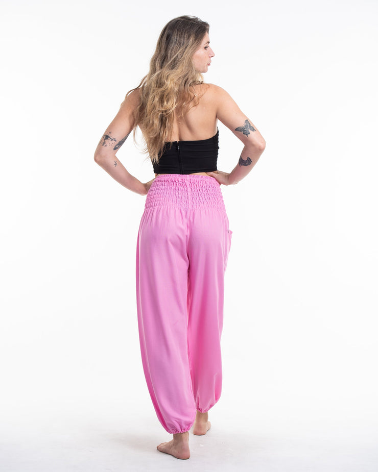 Solid Color Women's Harem Pants in Light Pink