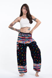 Triangles Women's Harem Pants in Black