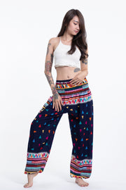 Triangles Women's Harem Pants in Navy