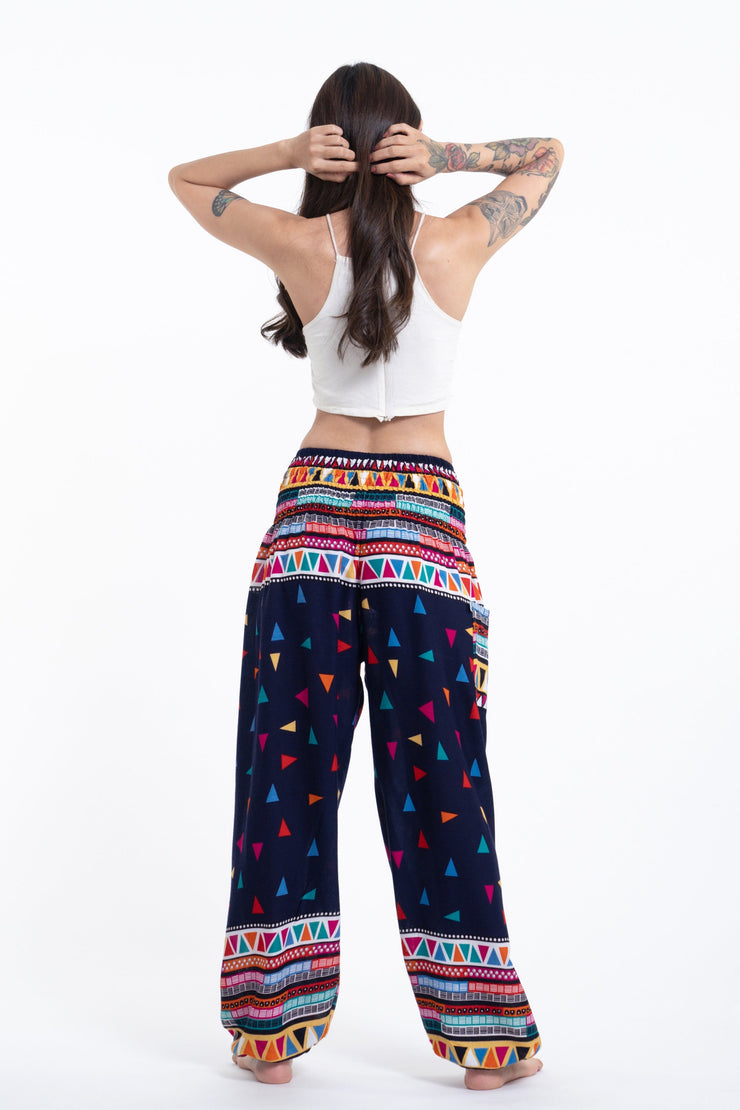 Triangles Women's Harem Pants in Navy