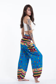 Triangles Women's Harem Pants in Ocean Blue