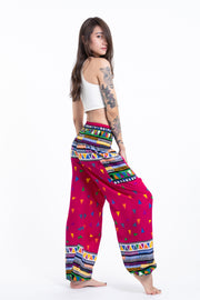 Triangles Women's Harem Pants in Pink