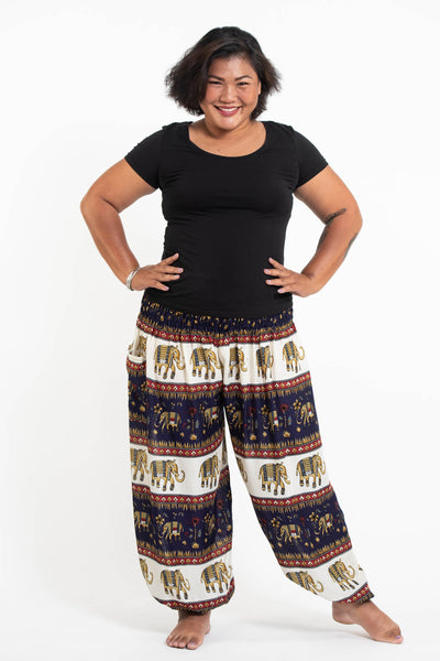 Plus Size Elephant Bliss Women's Elephant Pants in Navy