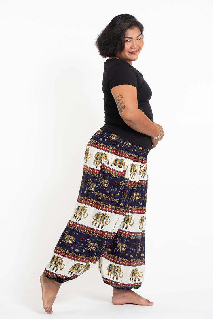 Plus Size Elephant Bliss Women's Elephant Pants in Navy