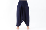 Solid Color 2-in-1 Jumpsuit Harem Pants in Blue